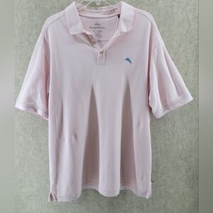 Tommy‎ Bahama Light Pink Short Sleeve Polo Shirt - Men's Size XL
